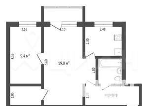 2-к квартира, на длительный срок, 44м2, 3/9 этаж