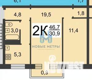 2-к квартира, на длительный срок, 45м2, 3/5 этаж