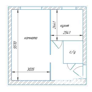 1-к квартира, на длительный срок, 30м2, 1/5 этаж