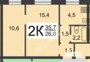 2-к квартира, на длительный срок, 36м2, 2/2 этаж
