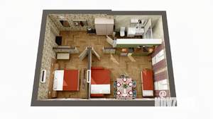 2-к квартира, посуточно, 45м2, 1/1 этаж