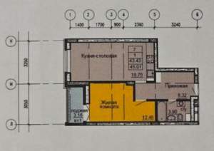 1-к квартира, на длительный срок, 44м2, 1/9 этаж