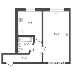 1-к квартира, на длительный срок, 29м2, 6/9 этаж