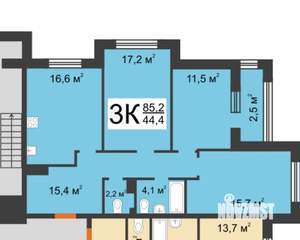 3-к квартира, на длительный срок, 85м2, 8/17 этаж