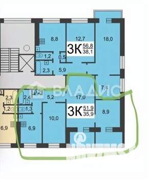 3-к квартира, на длительный срок, 52м2, 5/9 этаж