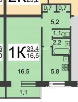 1-к квартира, на длительный срок, 32м2, 8/9 этаж