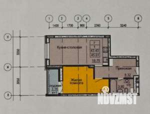 1-к квартира, на длительный срок, 44м2, 1/9 этаж
