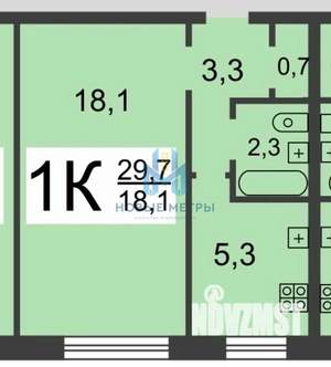 1-к квартира, на длительный срок, 30м2, 4/9 этаж