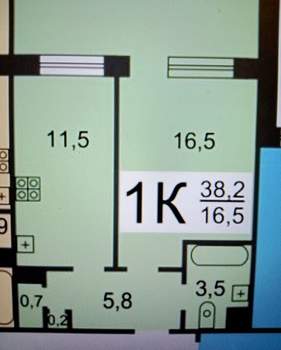 1-к квартира, на длительный срок, 38м2, 2/10 этаж