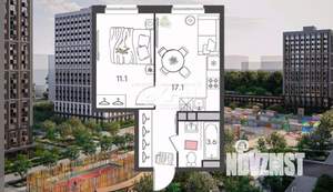 1-к квартира, вторичка, 32м2, 1/23 этаж