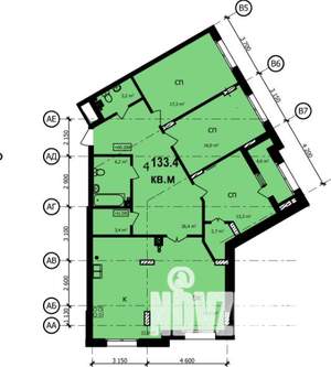 4-к квартира, строящийся дом, 133м2, 20/21 этаж