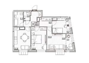 3-к квартира, вторичка, 68м2, 20/24 этаж