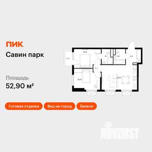2-к квартира, вторичка, 53м2, 2/25 этаж