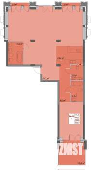 3-к квартира, вторичка, 126м2, 2/6 этаж