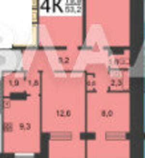 4-к квартира, вторичка, 80м2, 3/10 этаж