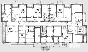 2-к квартира, строящийся дом, 72м2, 1/17 этаж