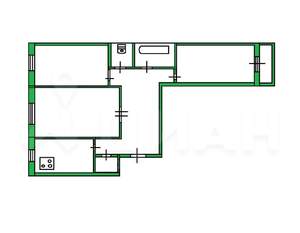 3-к квартира, вторичка, 63м2, 7/10 этаж