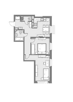 2-к квартира, вторичка, 59м2, 2/22 этаж