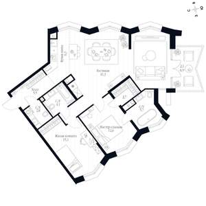 3-к квартира, вторичка, 98м2, 7/20 этаж