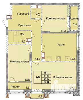 3-к квартира, вторичка, 85м2, 15/18 этаж