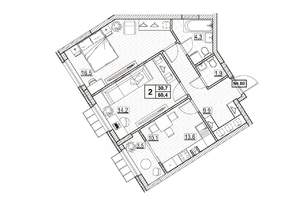 2-к квартира, вторичка, 60м2, 10/24 этаж