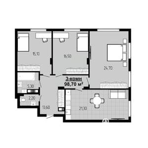 3-к квартира, сданный дом, 99м2, 8/9 этаж