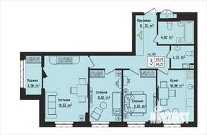 3-к квартира, вторичка, 70м2, 9/15 этаж