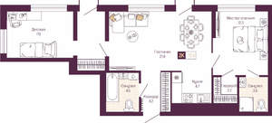 2-к квартира, вторичка, 71м2, 2/19 этаж