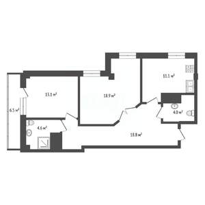 2-к квартира, вторичка, 77м2, 4/10 этаж