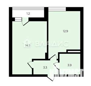 1-к квартира, вторичка, 34м2, 7/16 этаж