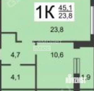 1-к квартира, вторичка, 43м2, 7/17 этаж