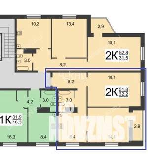 2-к квартира, вторичка, 52м2, 5/10 этаж