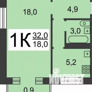 1-к квартира, вторичка, 32м2, 1/5 этаж