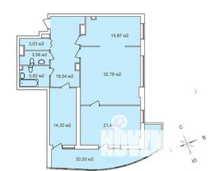 3-к квартира, строящийся дом, 126м2, 20/25 этаж