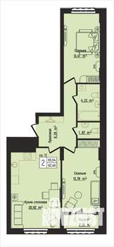 2-к квартира, вторичка, 65м2, 2/15 этаж