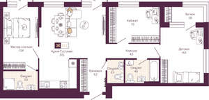 3-к квартира, вторичка, 90м2, 2/19 этаж