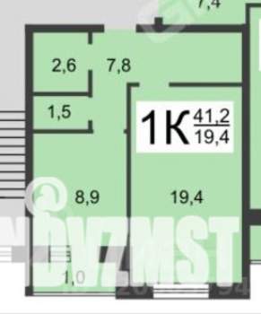 1-к квартира, вторичка, 40м2, 4/5 этаж