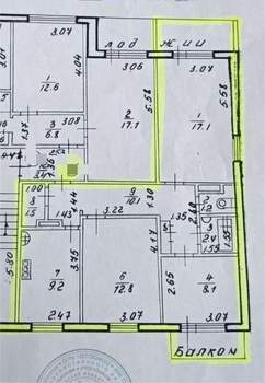 3-к квартира, вторичка, 63м2, 6/9 этаж