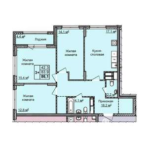 3-к квартира, вторичка, 86м2, 23/25 этаж