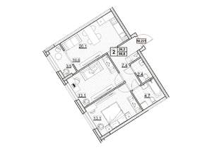2-к квартира, вторичка, 61м2, 4/24 этаж