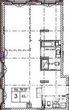 3-к квартира, строящийся дом, 86м2, 2/5 этаж