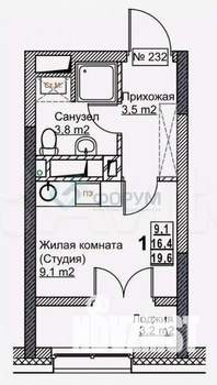 Студия квартира, сданный дом, 20м2, 14/24 этаж