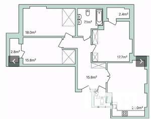3-к квартира, вторичка, 104м2, 3/5 этаж