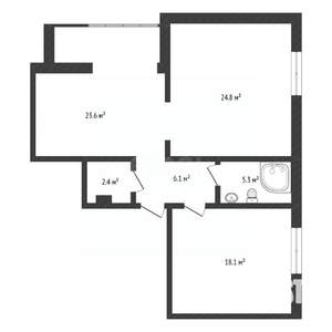 2-к квартира, вторичка, 80м2, 2/5 этаж