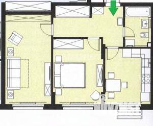 2-к квартира, вторичка, 56м2, 12/22 этаж