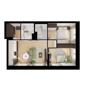 2-к квартира, вторичка, 51м2, 12/15 этаж