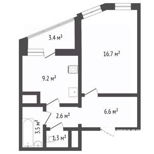 1-к квартира, вторичка, 39м2, 1/17 этаж