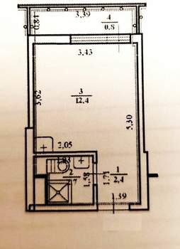 Студия квартира, вторичка, 20м2, 2/10 этаж