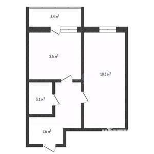 1-к квартира, вторичка, 41м2, 8/10 этаж