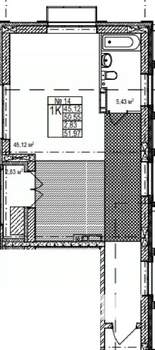 1-к квартира, строящийся дом, 52м2, 5/7 этаж